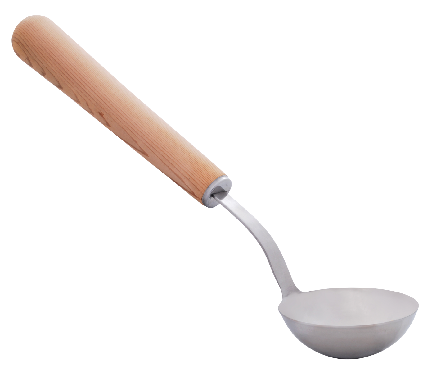 Edelstahlschöpfkelle mit Holzgriff aus Nadelholz