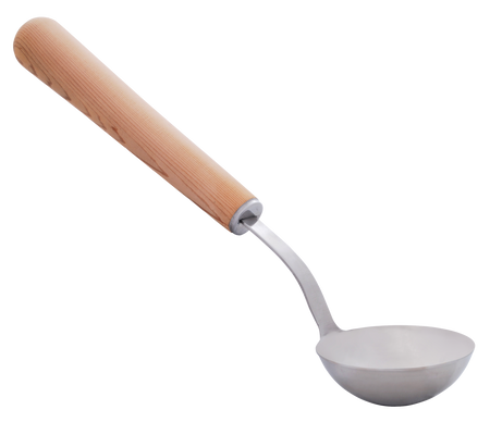 Edelstahlschöpfkelle mit Holzgriff aus Nadelholz