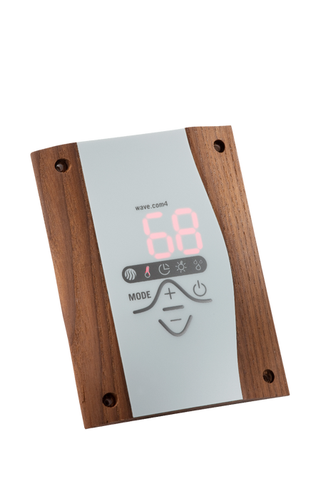 Sentiotec Saunasteuerung wave.com4 dunkles Holz | klimaworld.com
