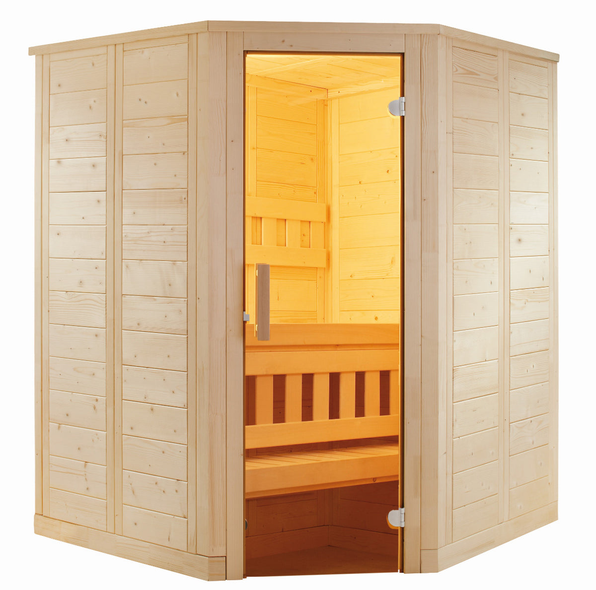 Sentiotec Sauna Set Wellfun Mini mit Saunaofen Mini Corner inkl. Steuerung | klimaworld.com