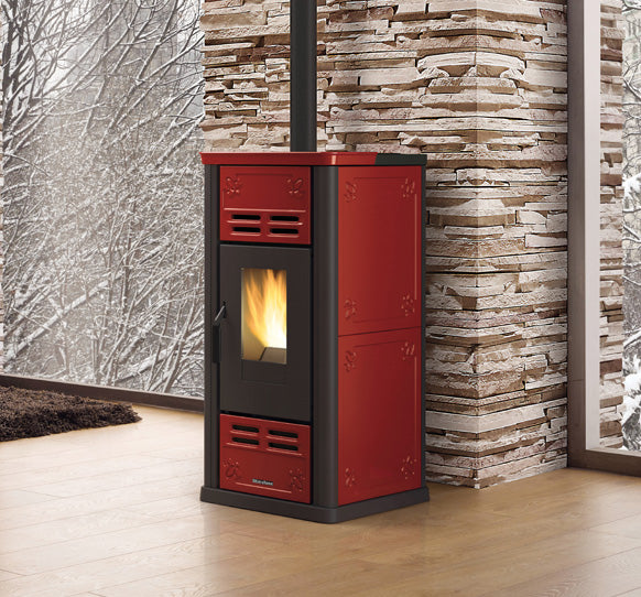Extraflame Serafina Lux Evo in rot Ambientebild