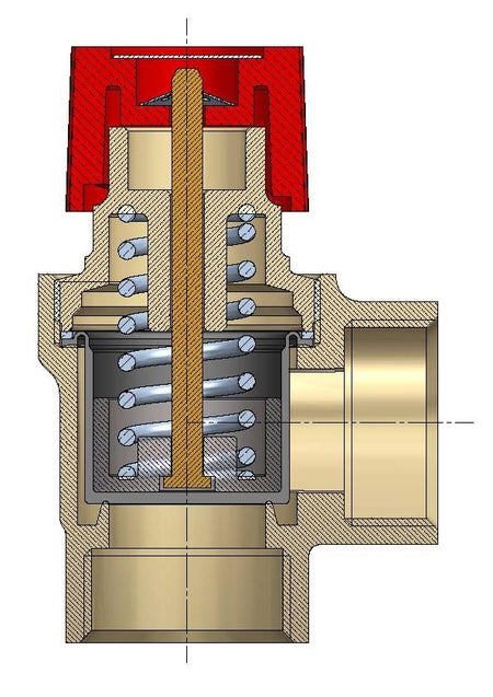 Sicherheitsventil 1/2" Überdruckventil für 1,5 bar Heizungssysteme Querschnitt