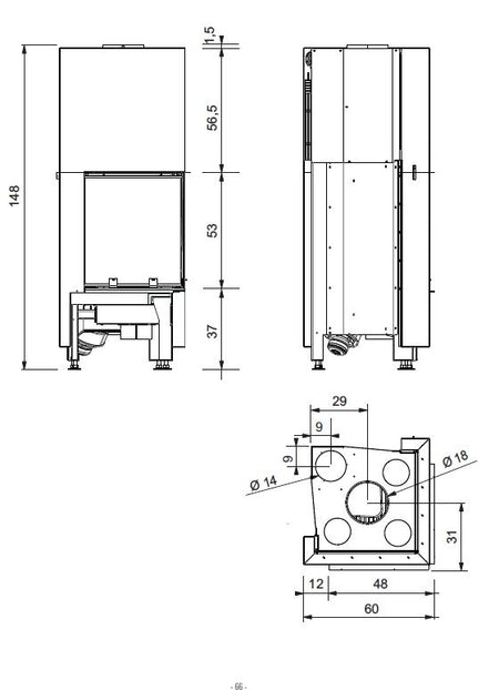 Edilkamin Side Plus 50x50 8kW natürliche Belüftung 