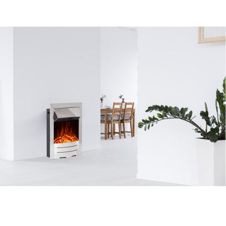 Aflamo Dexter Elektrokamin/Kamineinsatz, silber, Ambiente | klimaworld.com