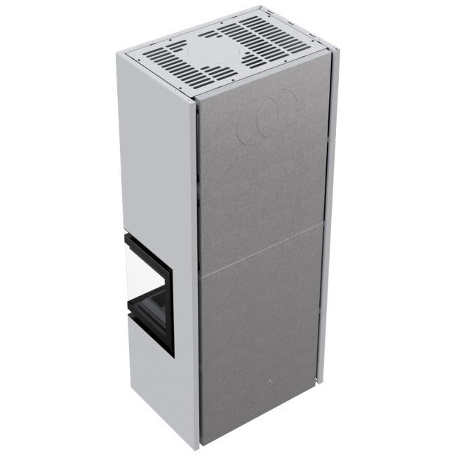 Kratki Kaminbausatz Simple 8 - 2-seitig rechts | Box weiß | 8 kW - Rückansicht