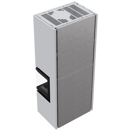 Kratki Kaminbausatz Simple 8 - 2-seitig rechts | Box weiß | 8 kW - Rückansicht