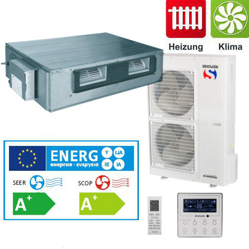 Split - Klimaanlage Kanalgerät Sinclair UNI DC-Inverter 11,5 kW 3Phasig 
