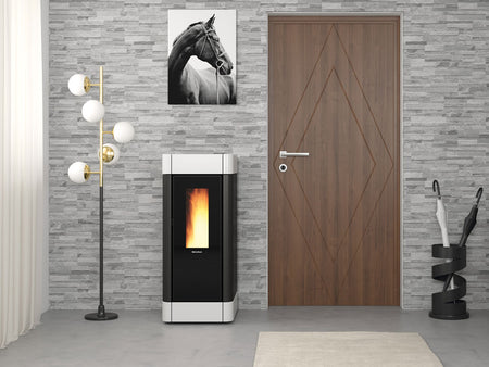 Extraflame Pelletofen Sinfony weiß Ambientebild