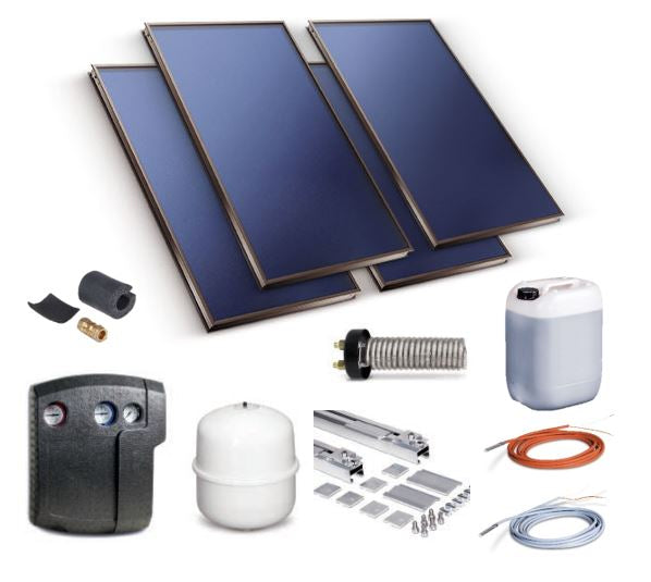 Remko Solar Set 25-10 | 4 x Kollektoren RSK 25 + Zubehör | 10,12 m²