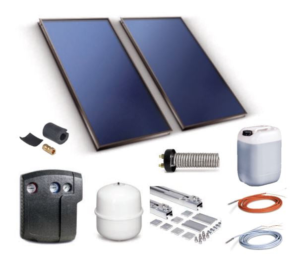 Remko Solar Set 25-5 | 2 x Kollektoren RSK 25 + Zubehör | 5,06 m²