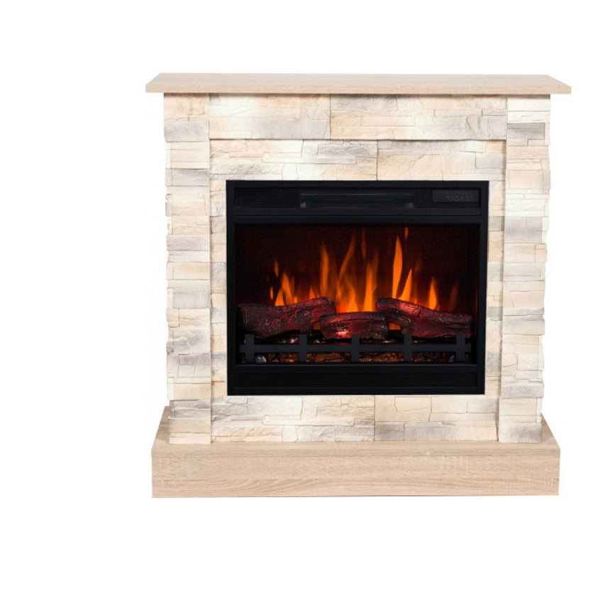 Aflamo LED Standkamin | Vigo Stone 3D Desert/sonoma