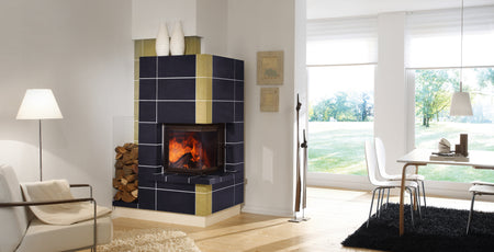 Spartherm Kamineinsatz Brennzelle Mini 2L-4S Linear 4s, Eckscheibe Einbaubeispiel