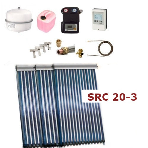 Solarpaket ThermoFlux SRC 20-3 mit Vakuumröhrenkollektoren mit 9,33 m² | Klimaworld.com