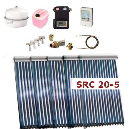 Solarpaket ThermoFlux SRC 20 mit Vakuumröhrenkollektoren | Klimaworld.com