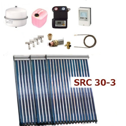 Solarpaket ThermoFlux SRC 30-3 mit Vakuumröhrenkollektoren mit 13,65m² | Klimaworld.com