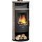 Justus | Kamin | Island 5  | Stahl Schwarz | Keramik Grappa | 5,0 kW