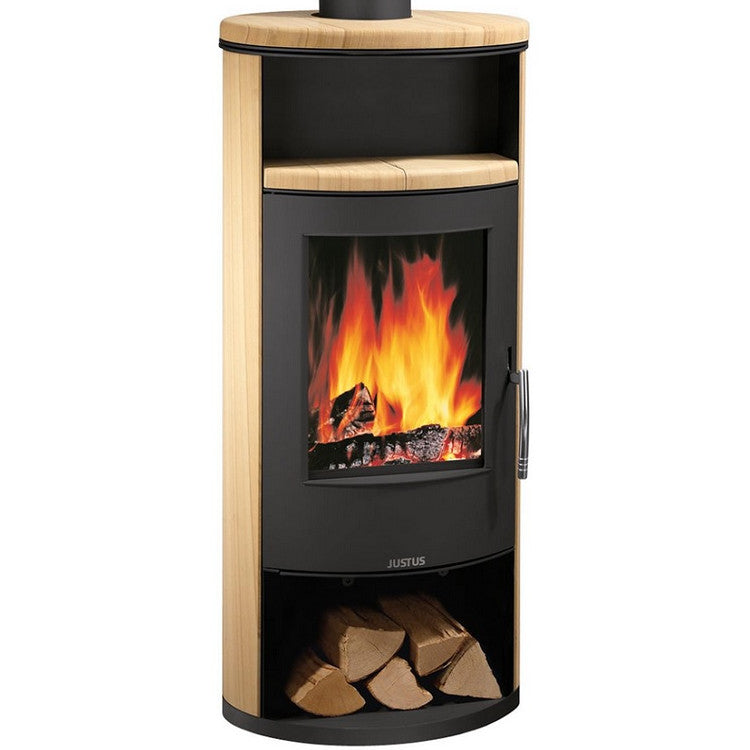 Justus | Kamin | Island 5 | Sandstein | Stahl Schwarz ➩ Klimaworld