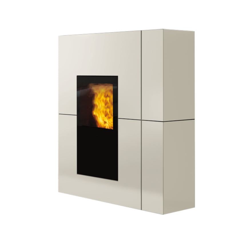 Edilkamin Pelletofen wasserführend Blade H22 Stahl mattweiss