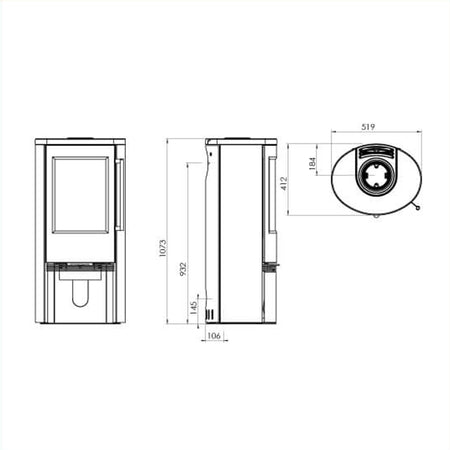 TermaTech | Kaminofen | TT21R | 5 kW | Stahl | schwarz