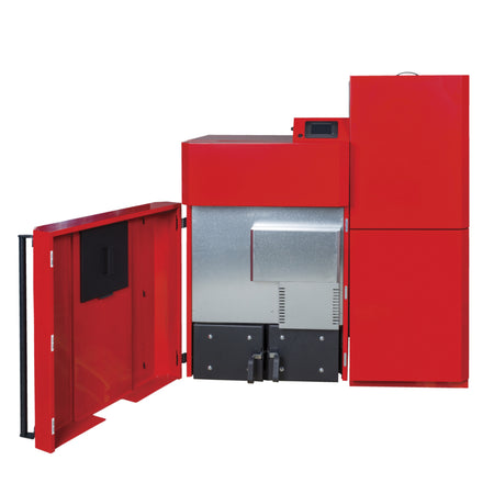 Thermoflux Pelletkessel Pellflux Lambda halb geöffnet | Klimaworld.com