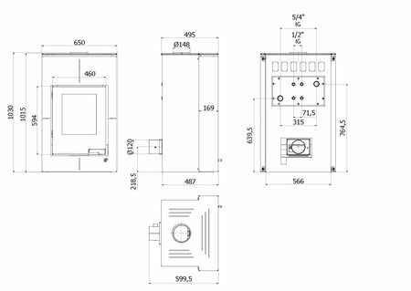 HS Flamingo | Kaminofen | Auquflam Verio | Saporo | 11 kW ➔ Klimaworld.com