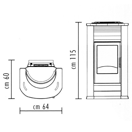 Pelletskaminofen wasserführend Norma 14 Edilkamin Naturstein