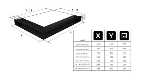 Technische Zeichnung - LUFT/NP/90/45S