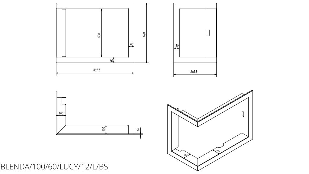 Technische Zeichnung - BLENDA/100/60/LUCY/12/L/BS