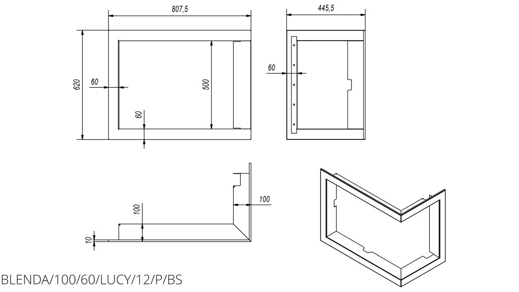 Technische Zeichnung - BLENDA/100/60/LUCY/12/P/BS