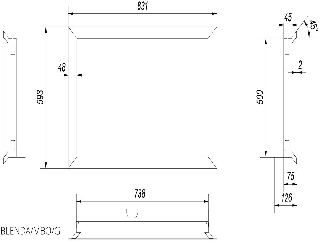Technische Zeichnung - BLENDA/MBO/G