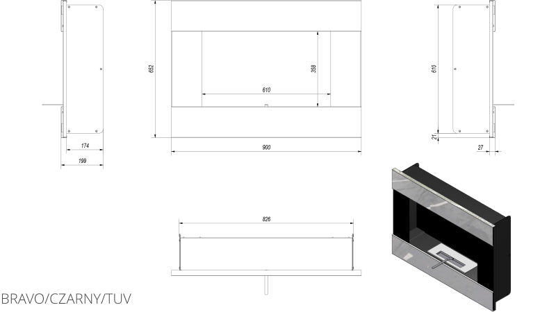 Technische Zeichnung - BRAVO/CZARNY/TUV