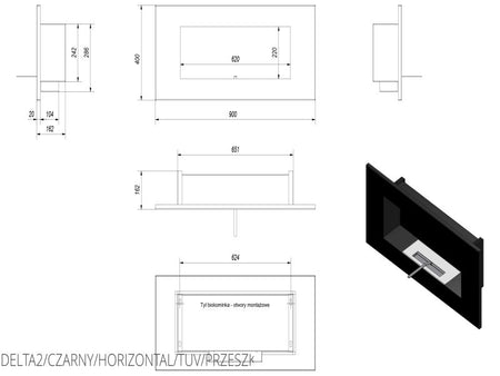 Technische Zeichnung - DELTA2/CZARNY/HORIZONTAL/TUV/PRZESZK