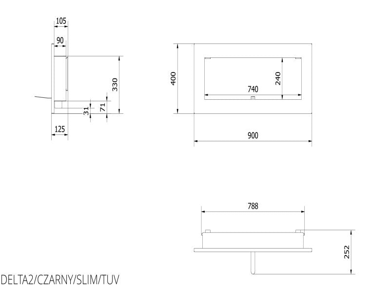 Technische Zeichnung - DELTA2/CZARNY/SLIM/TUV