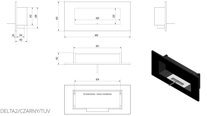 Technische Zeichnung - DELTA2/CZARNY/TUV