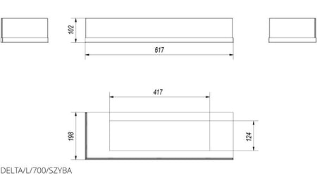 Technische Zeichnung - DELTA/L/700/SZYBA