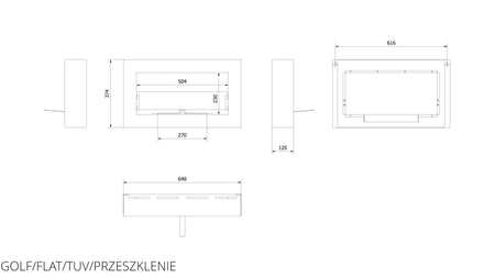 Technische Zeichnung - GOLF/FLAT/TUV/PRZESZKLENIE