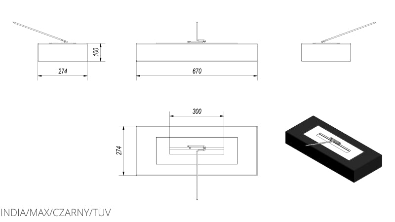Technische Zeichnung - INDIA/MAX/CZARNY/TUV