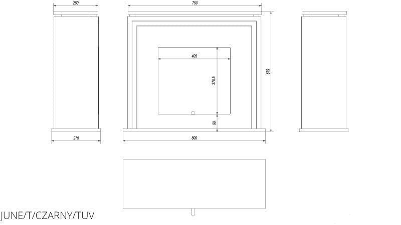 Technische Zeichnung - JUNE/T/CZARNY/TUV