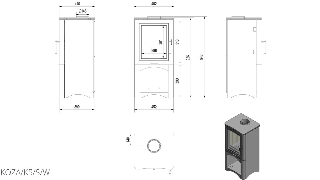Technische Zeichnung - KOZA/K5/S/W