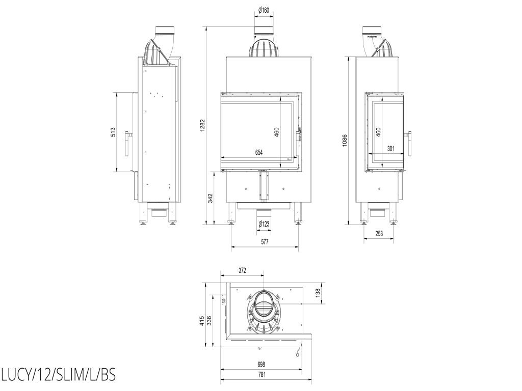 Technische Zeichnung - LUCY/12/SLIM/L/BS