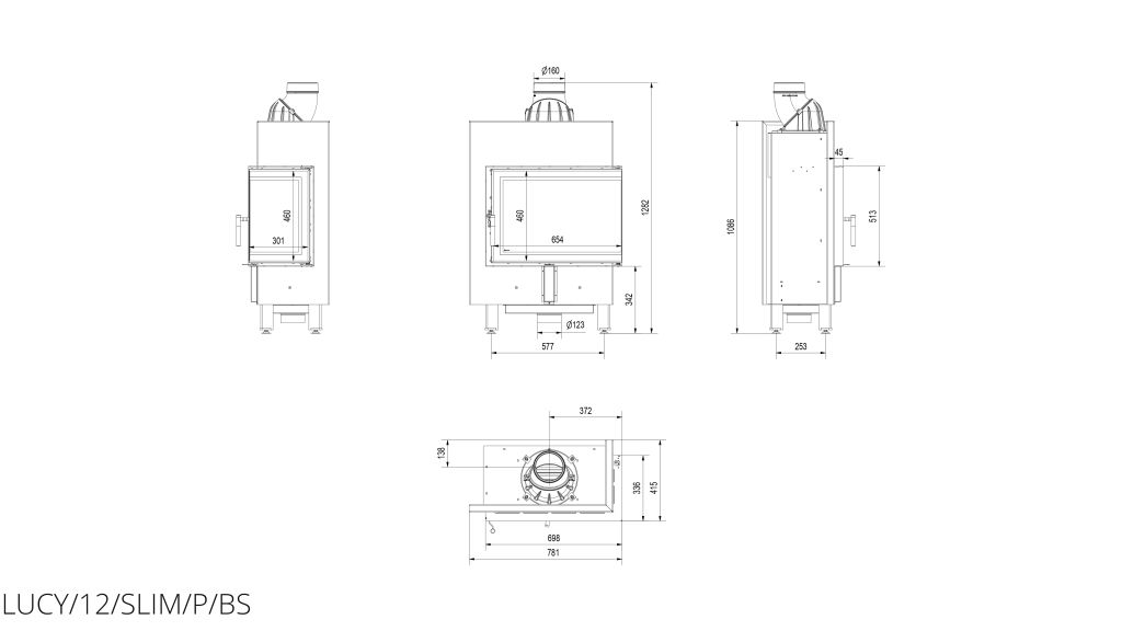 Technische Zeichnung - LUCY/12/SLIM/P/BS