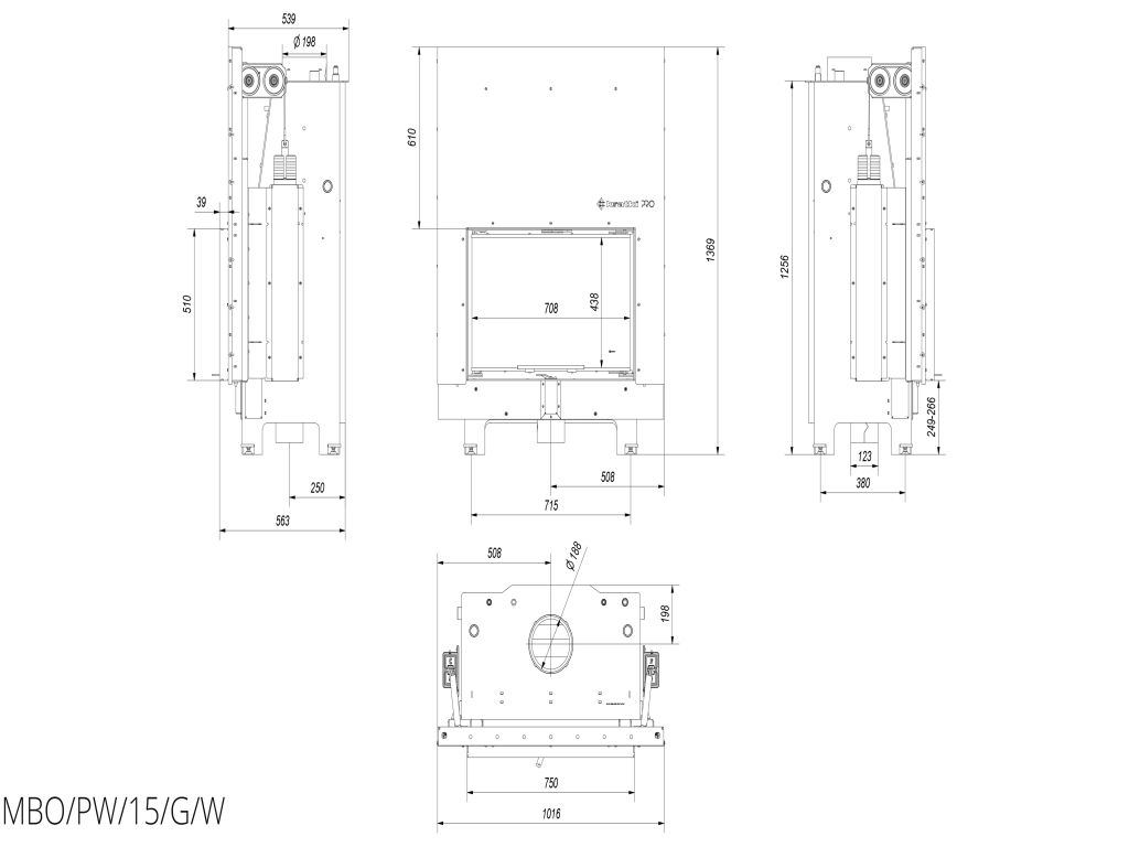 Technische Zeichnung - MBO/PW/15/G/W | www.klimaworld.com