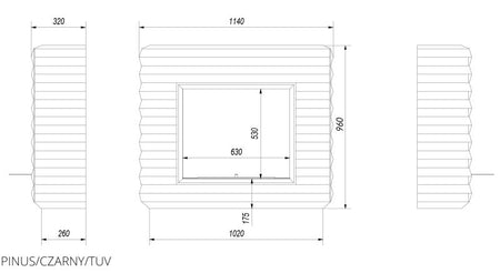 Technische Zeichnung - PINUS/CZARNY/TUV