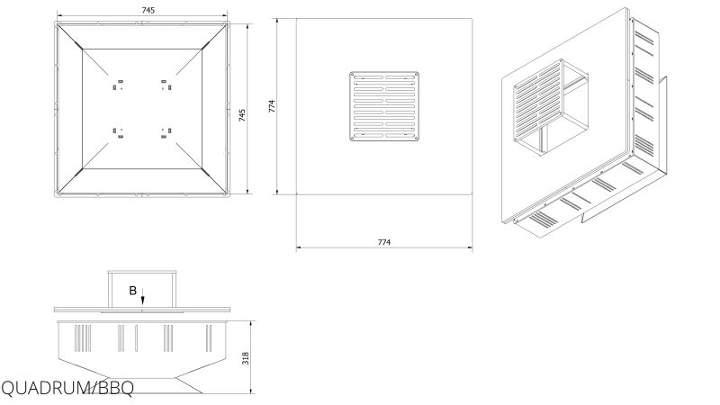 Technische Zeichnung - QUADRUM/BBQ