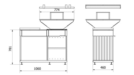 Technische Zeichnung - QUADRUM/BBQ/H
