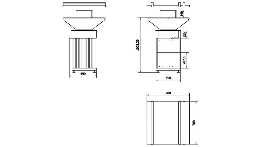 Technische Zeichnung - QUADRUM/BBQ/V