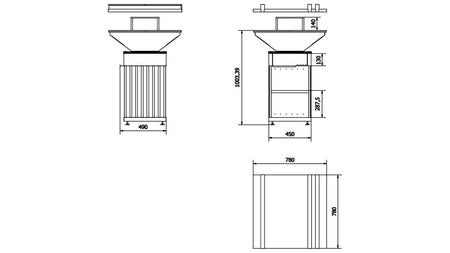 Technische Zeichnung - QUADRUM/BBQ/V
