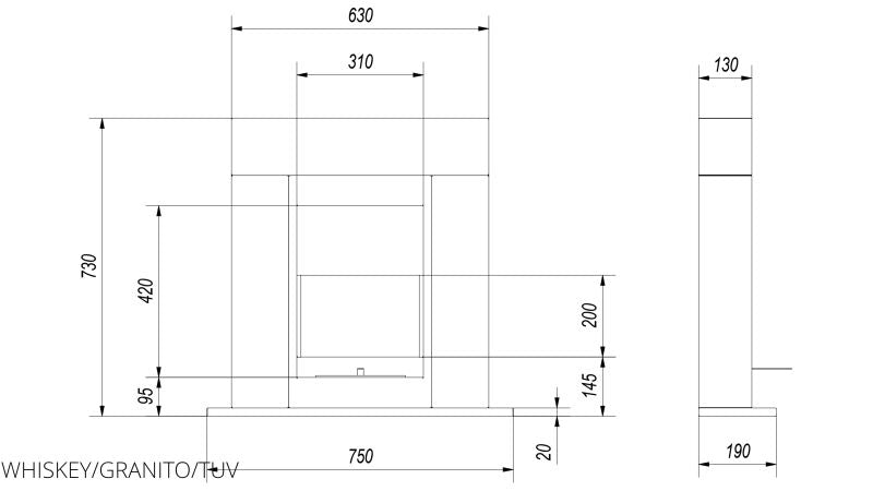Technische Zeichnung - WHISKEY/GRANITO/TUV