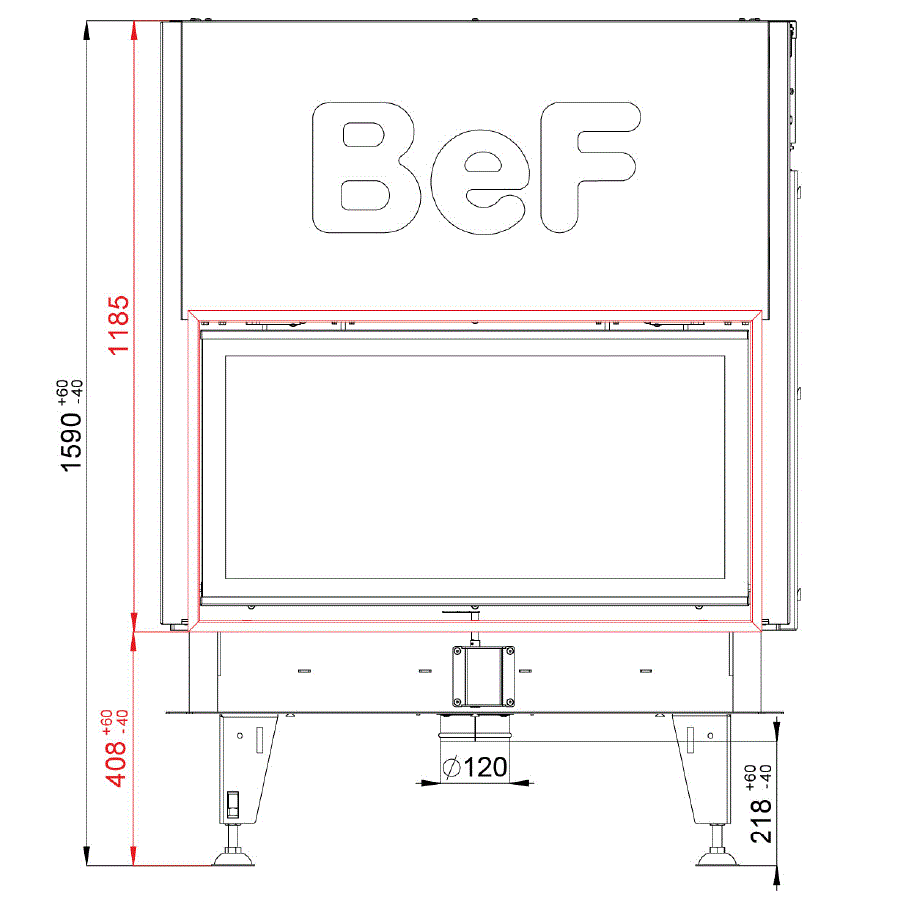 BeF Home Kamineinsatz Twin V 10 N Aquatic II |20 kW