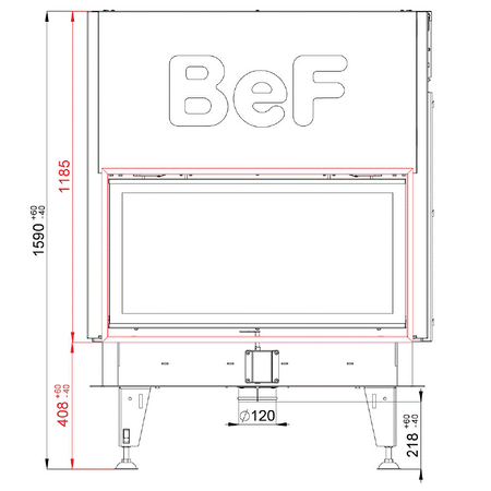 BeF Home Kamineinsatz Twin V 10 N Aquatic II |20 kW